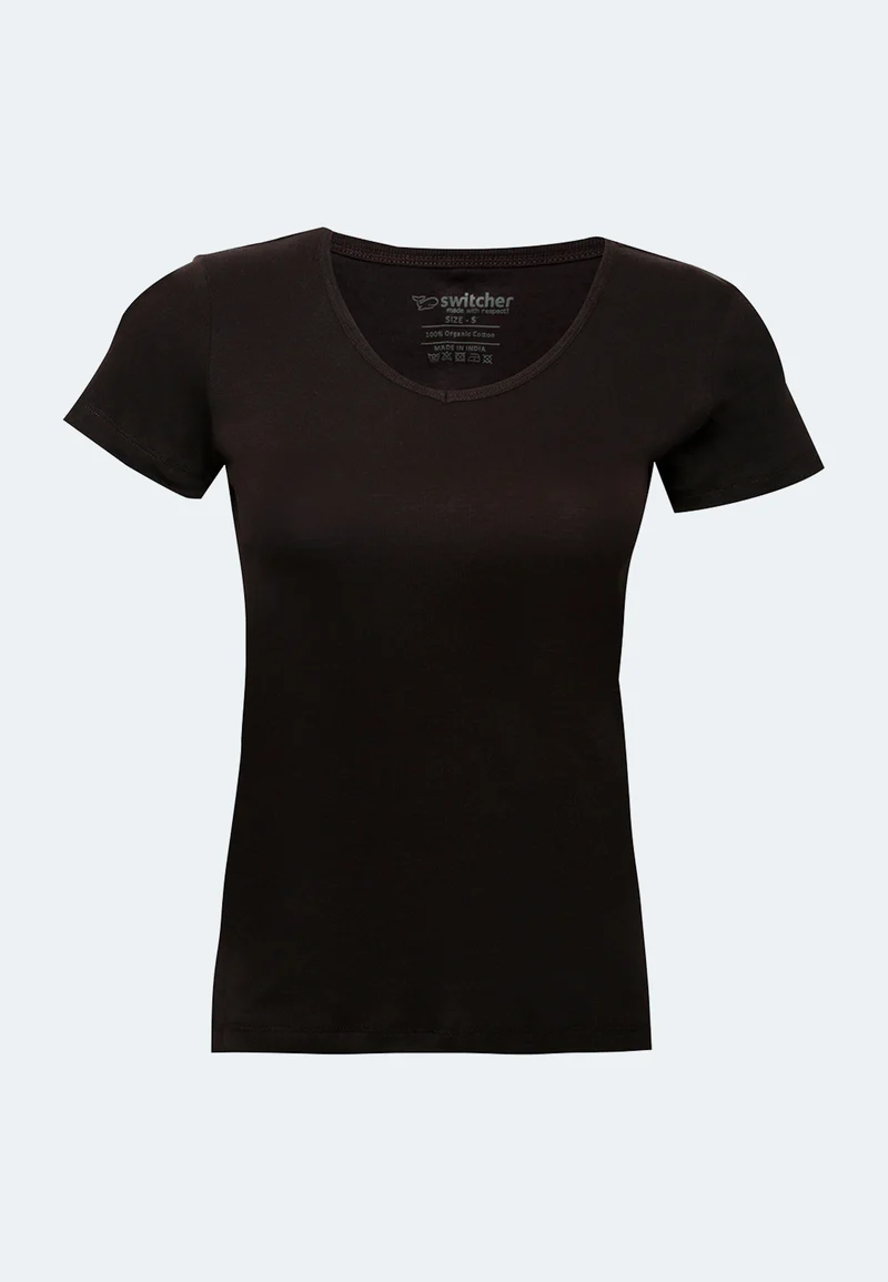 2855 Efia – Nachhaltiges Damen Rib T-Shirt mit V-Ausschnitt