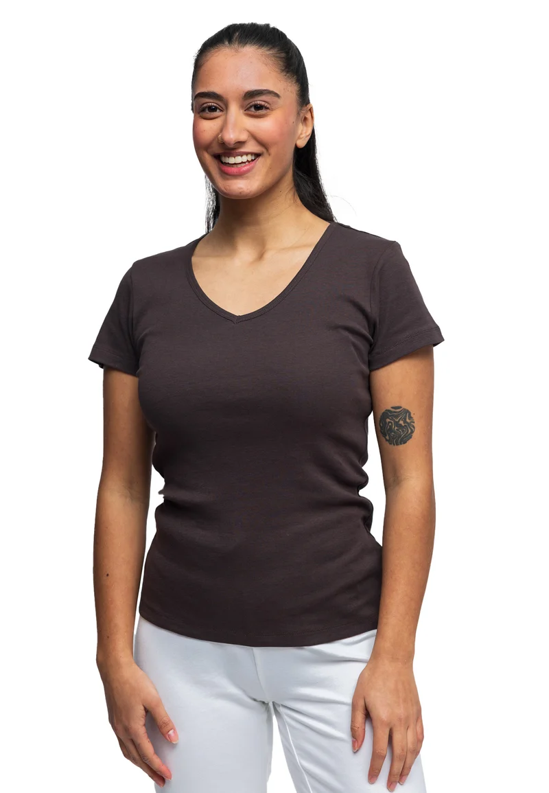 2855 Efia – Nachhaltiges Damen Rib T-Shirt mit V-Ausschnitt