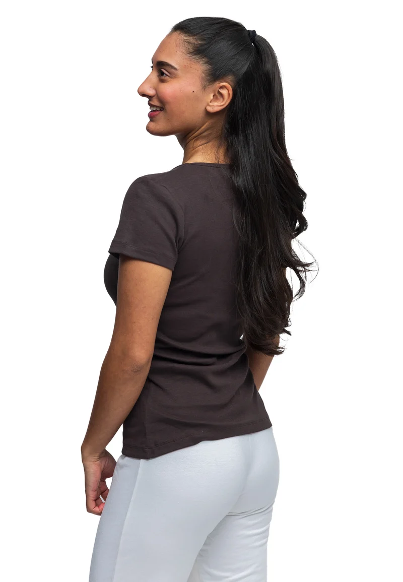 2855 Efia – Nachhaltiges Damen Rib T-Shirt mit V-Ausschnitt