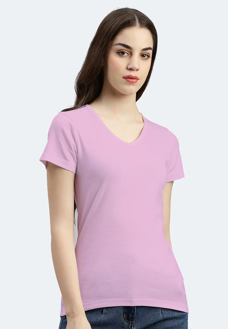 2855 Efia – Nachhaltiges Damen Rib T-Shirt mit V-Ausschnitt
