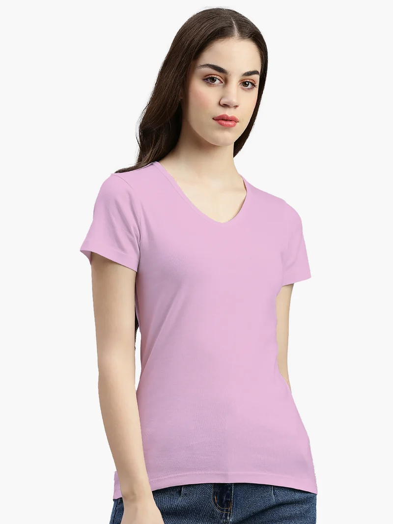 2855 Efia – Nachhaltiges Damen Rib T-Shirt mit V-Ausschnitt