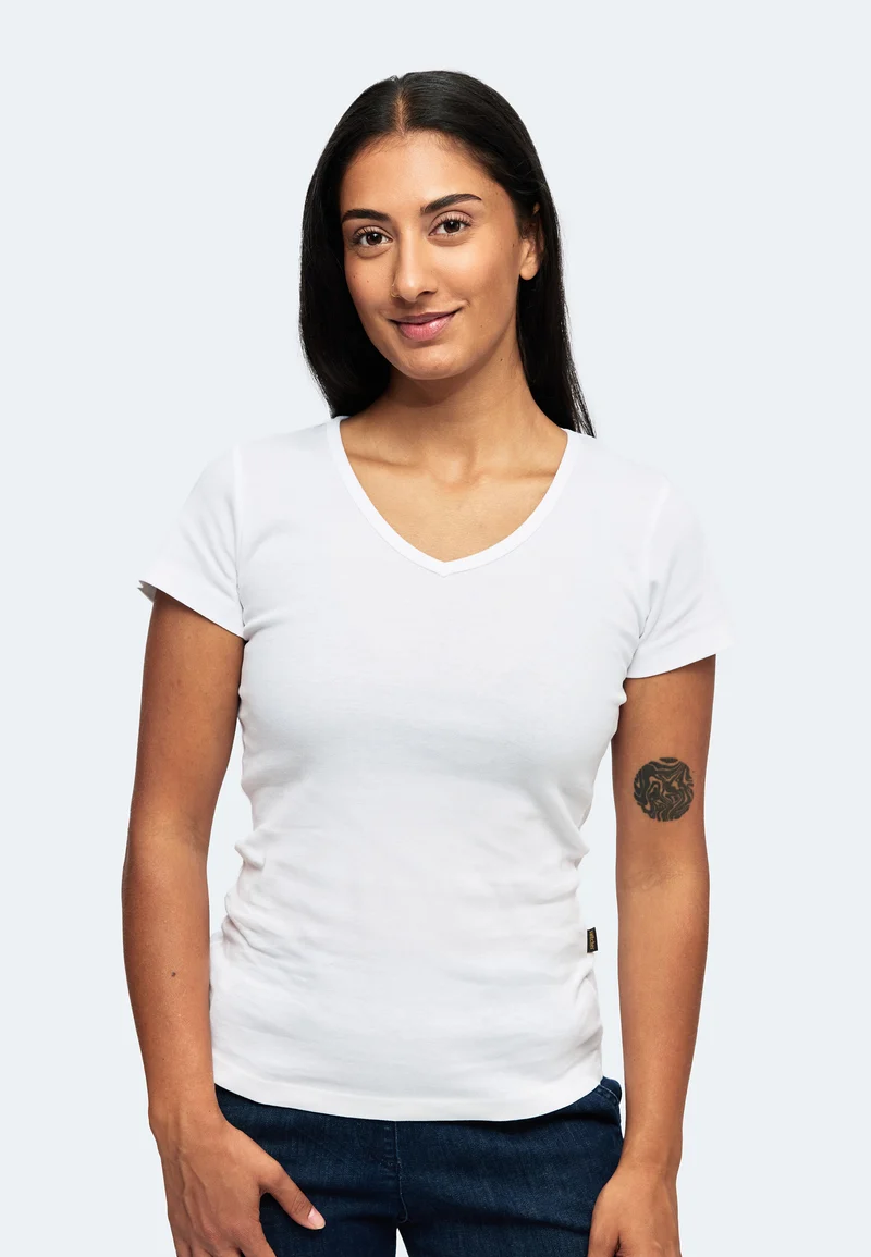 2855 Efia – Nachhaltiges Damen Rib T-Shirt mit V-Ausschnitt