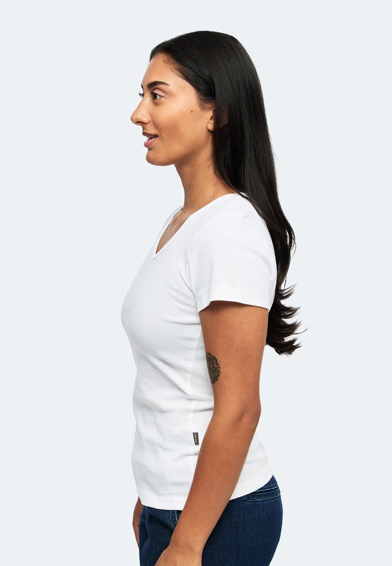 2855 Efia – Nachhaltiges Damen Rib T-Shirt mit V-Ausschnitt