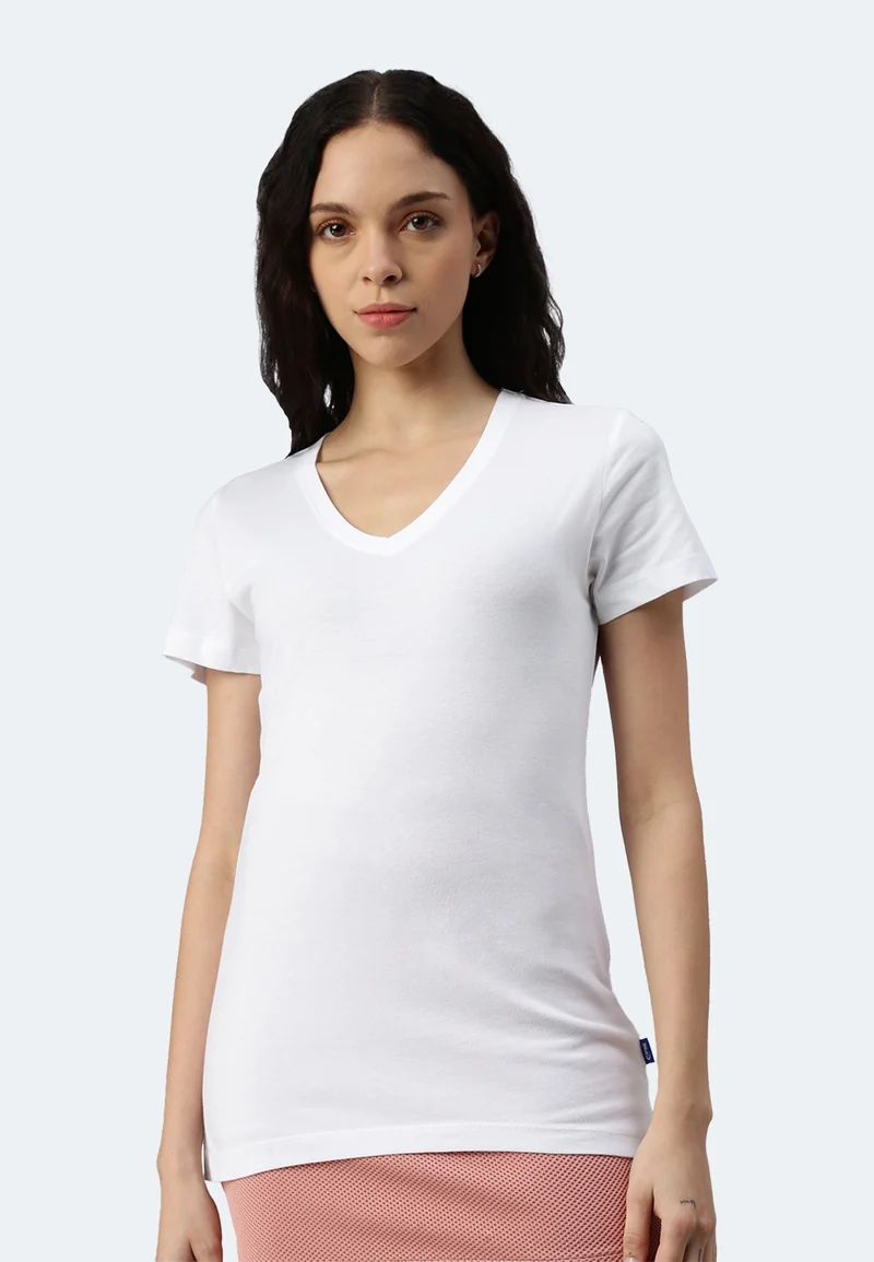 Damen V-Neck T-Shirt Whale