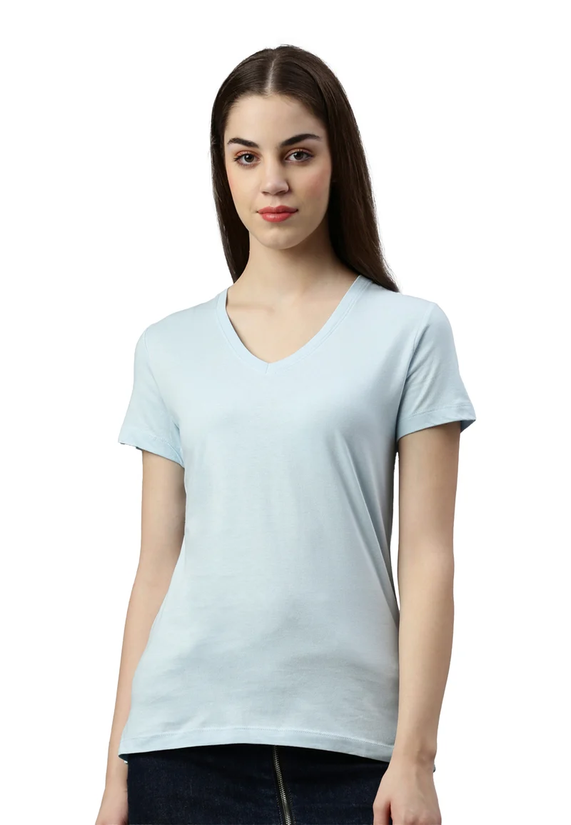 Damen V-Neck T-Shirt Whale