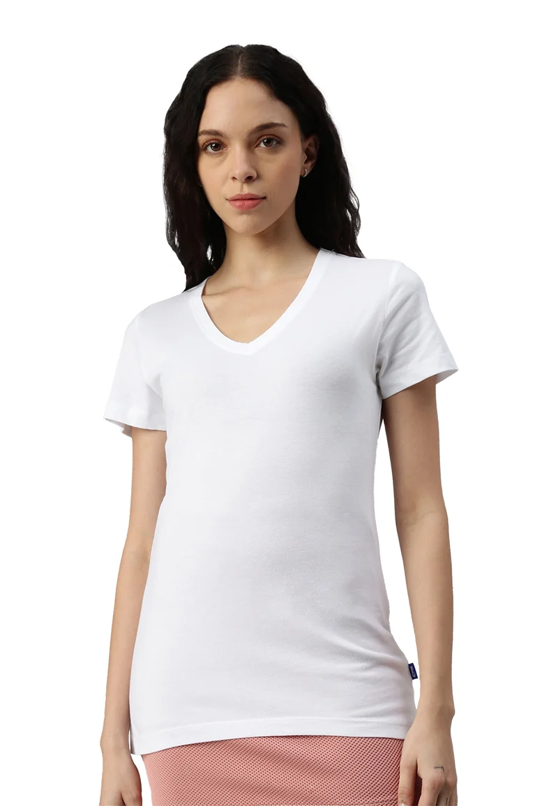 Damen V-Neck T-Shirt Whale