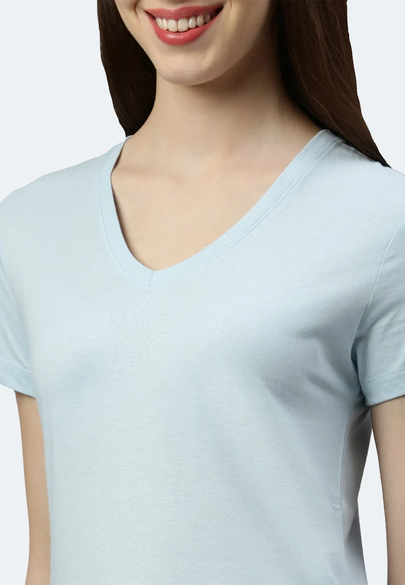 Damen V-Neck T-Shirt Whale