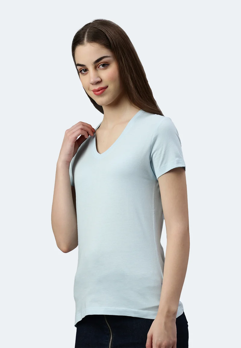 Damen V-Neck T-Shirt Whale