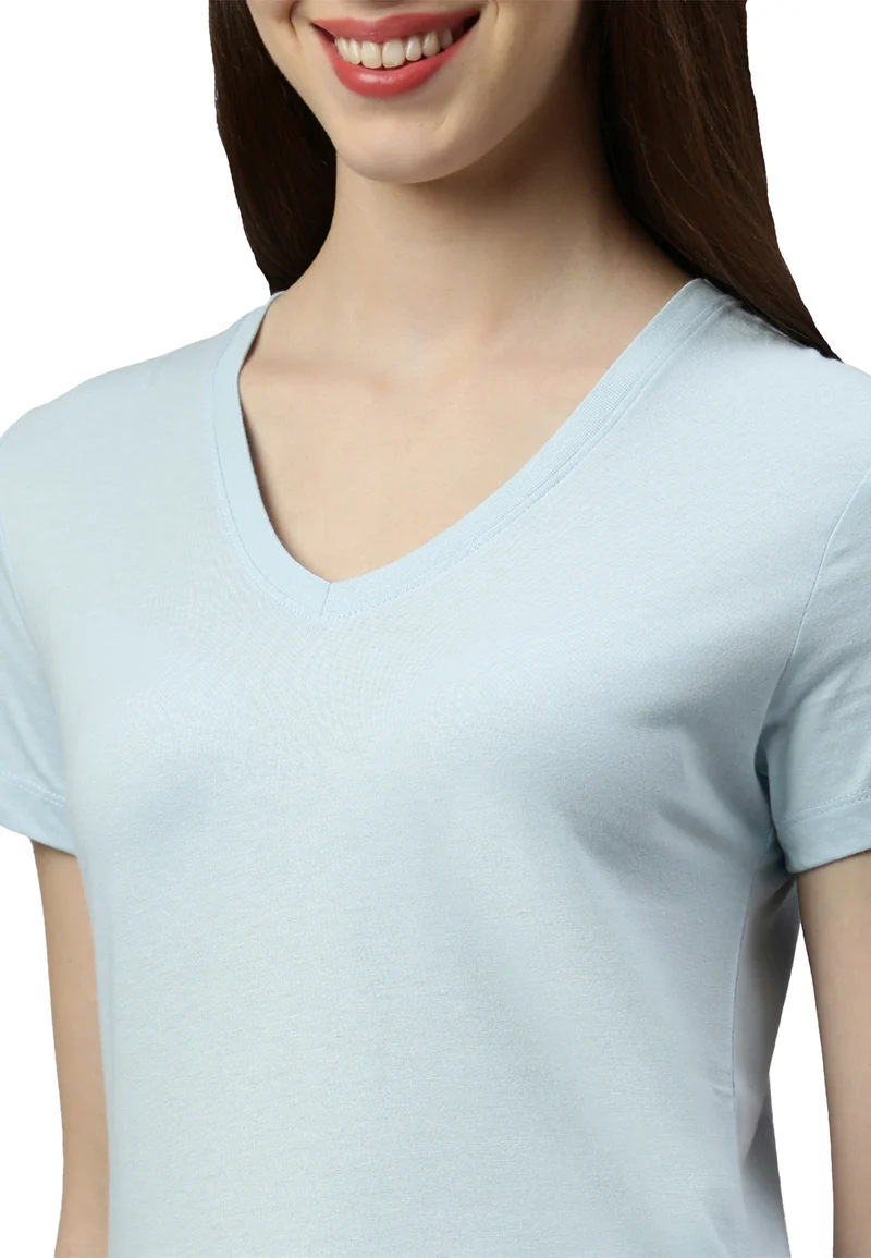 Damen V-Neck T-Shirt Whale