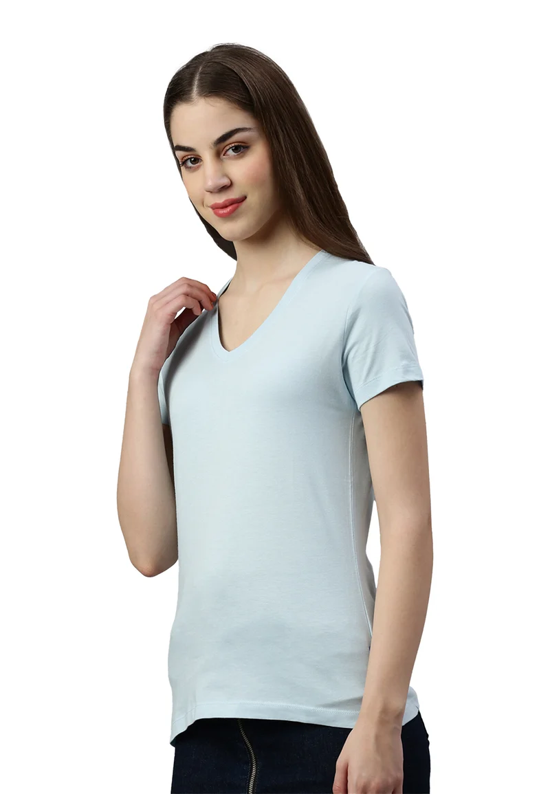 Damen V-Neck T-Shirt Whale