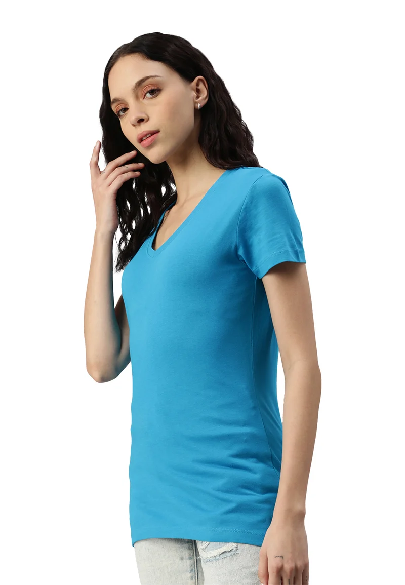 Damen V-Neck T-Shirt Whale
