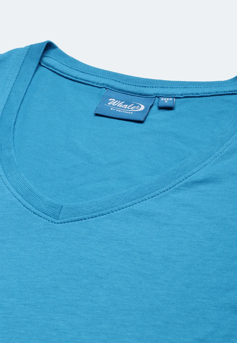 Damen V-Neck T-Shirt Whale