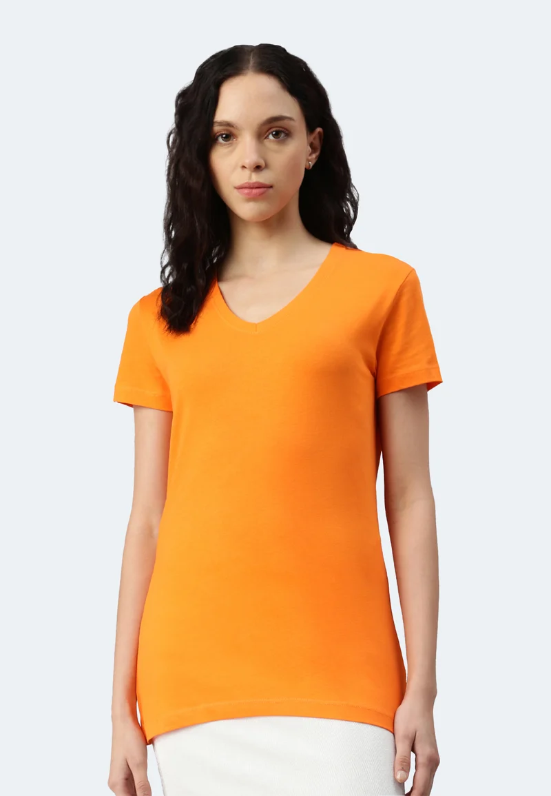 Damen V-Neck T-Shirt Whale