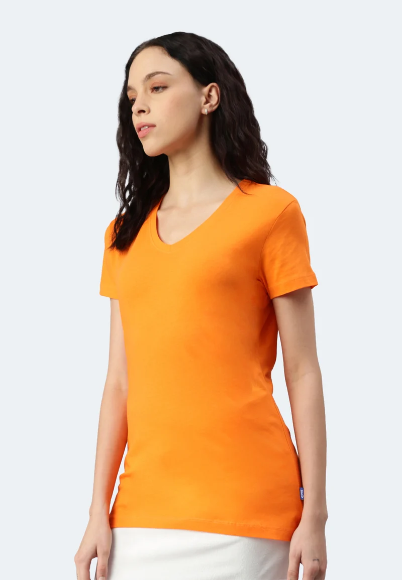 Damen V-Neck T-Shirt Whale