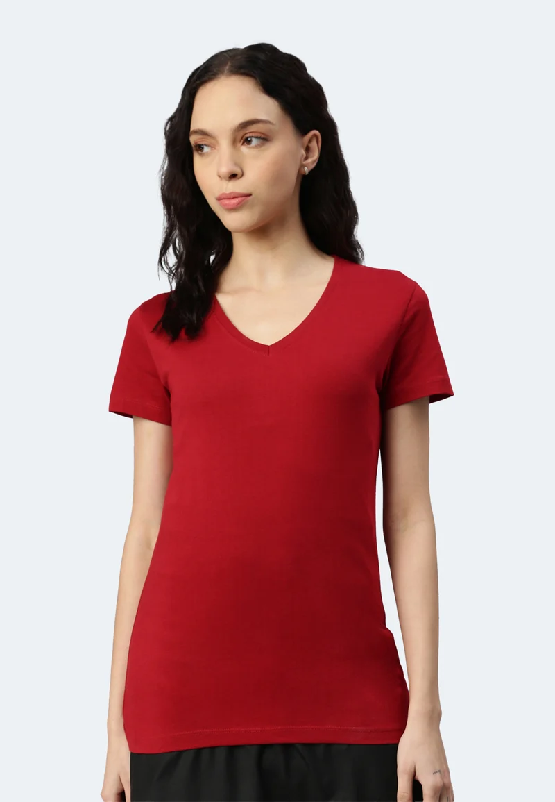 Damen V-Neck T-Shirt Whale