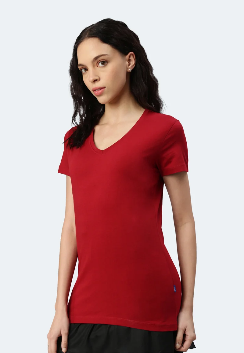 Damen V-Neck T-Shirt Whale
