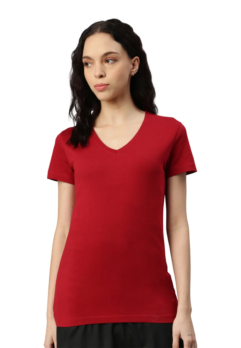 Damen V-Neck T-Shirt Whale