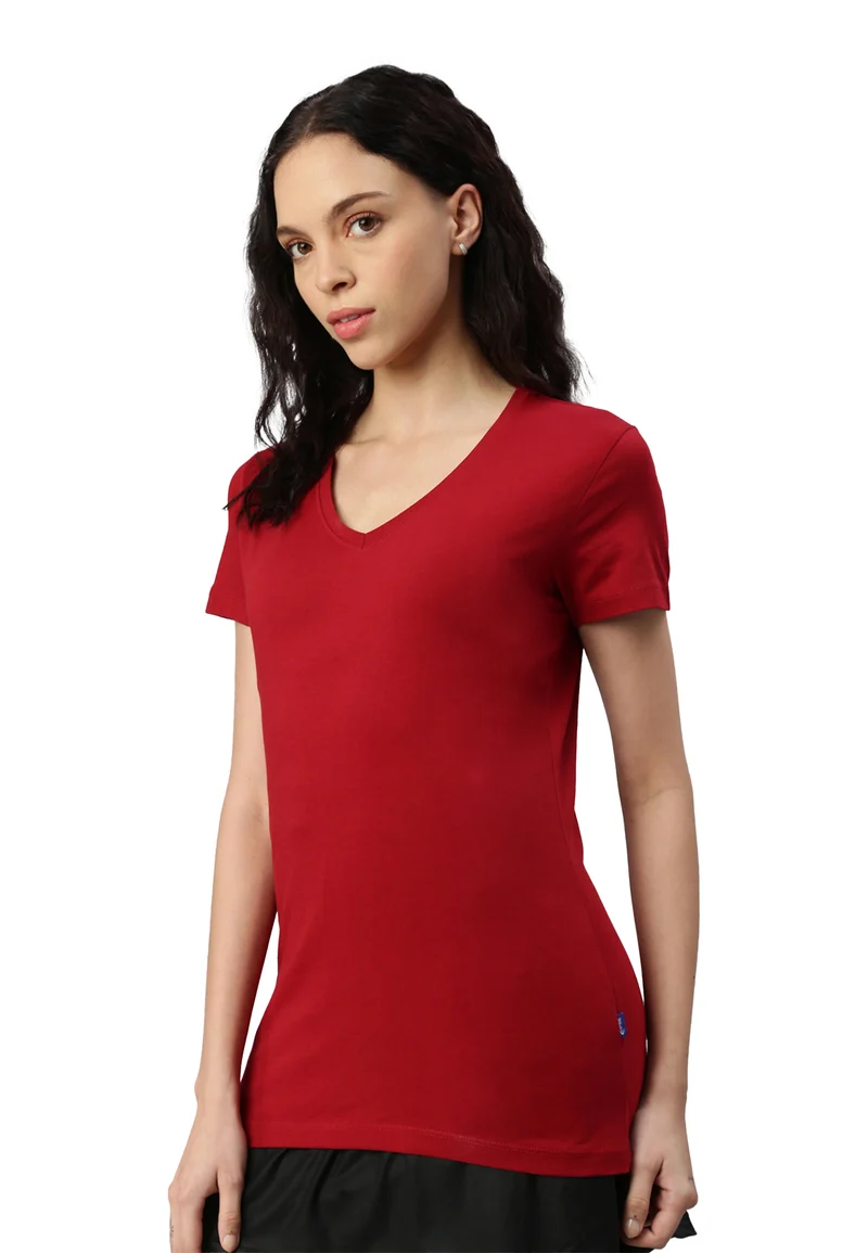 Damen V-Neck T-Shirt Whale