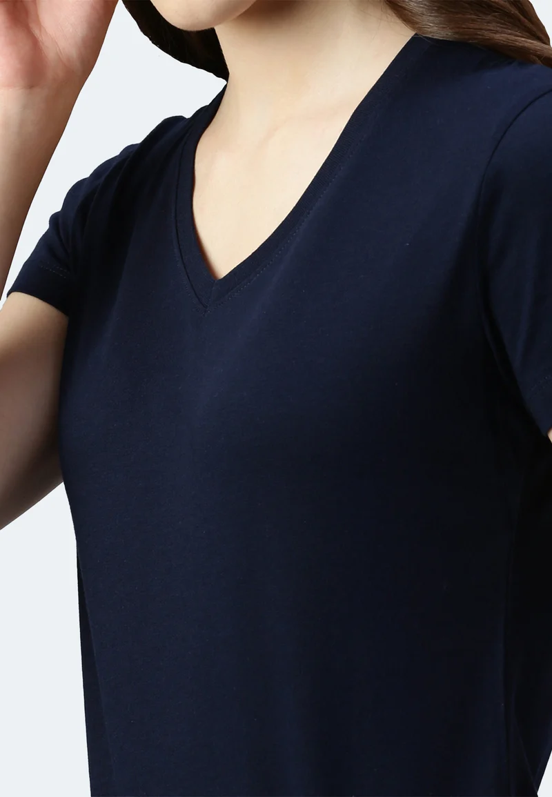 Damen V-Neck T-Shirt Whale