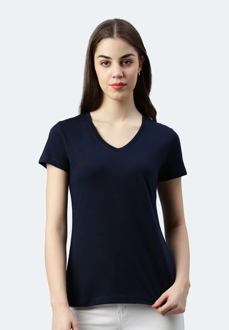 Damen V-Neck T-Shirt Whale