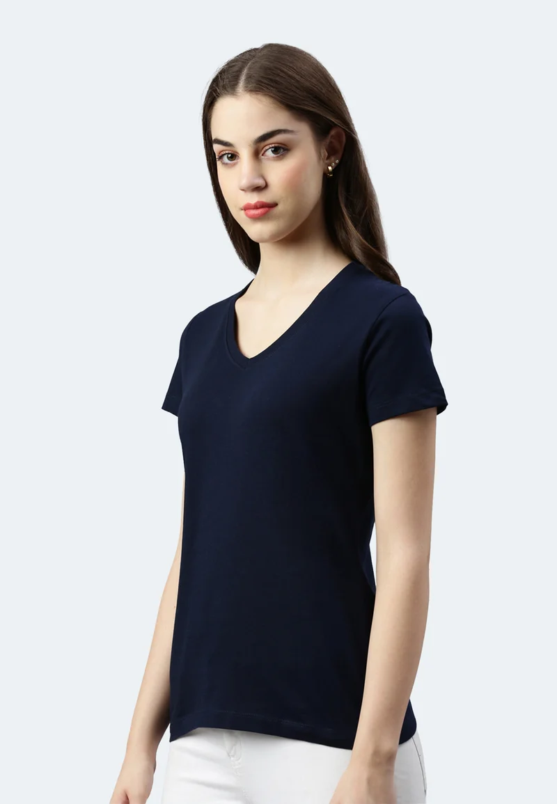 Damen V-Neck T-Shirt Whale