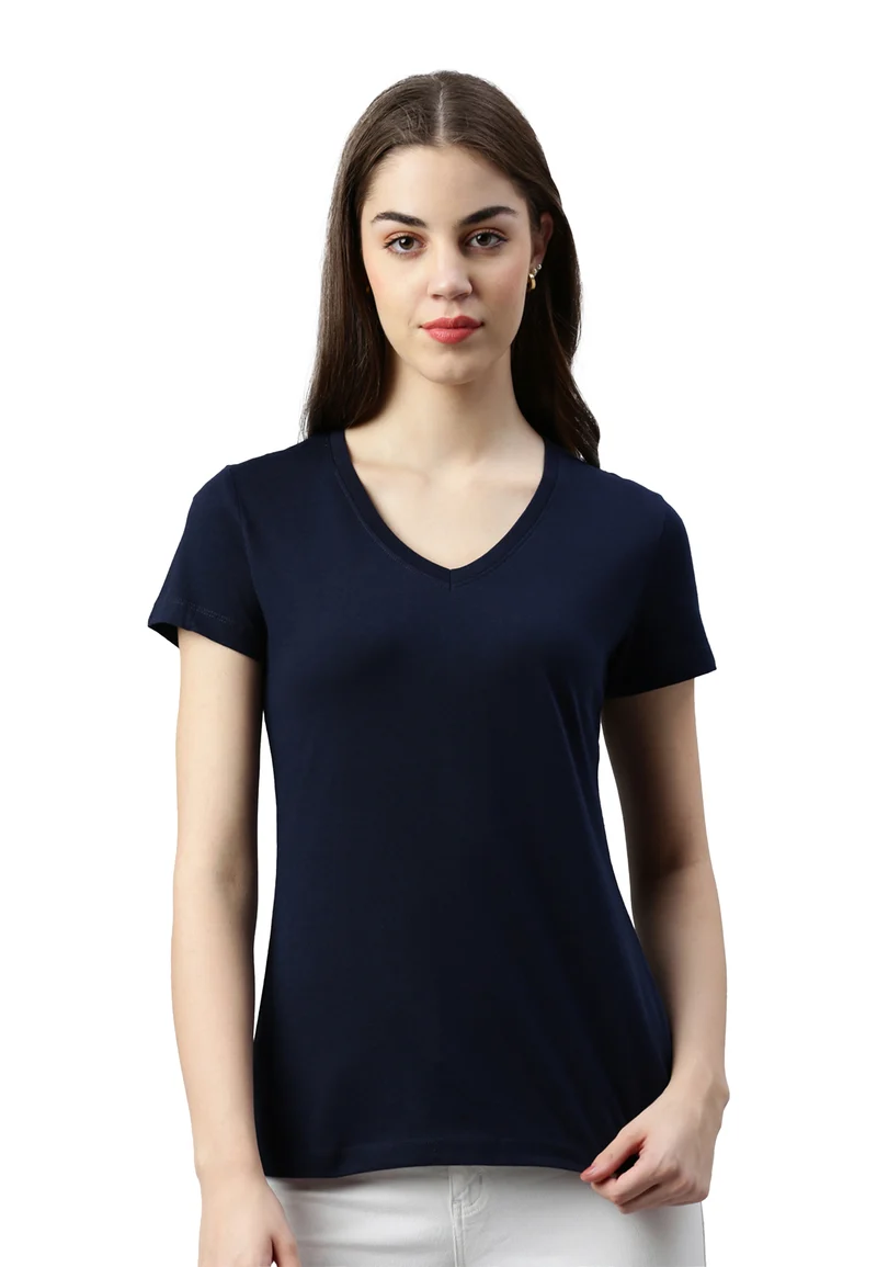 Damen V-Neck T-Shirt Whale