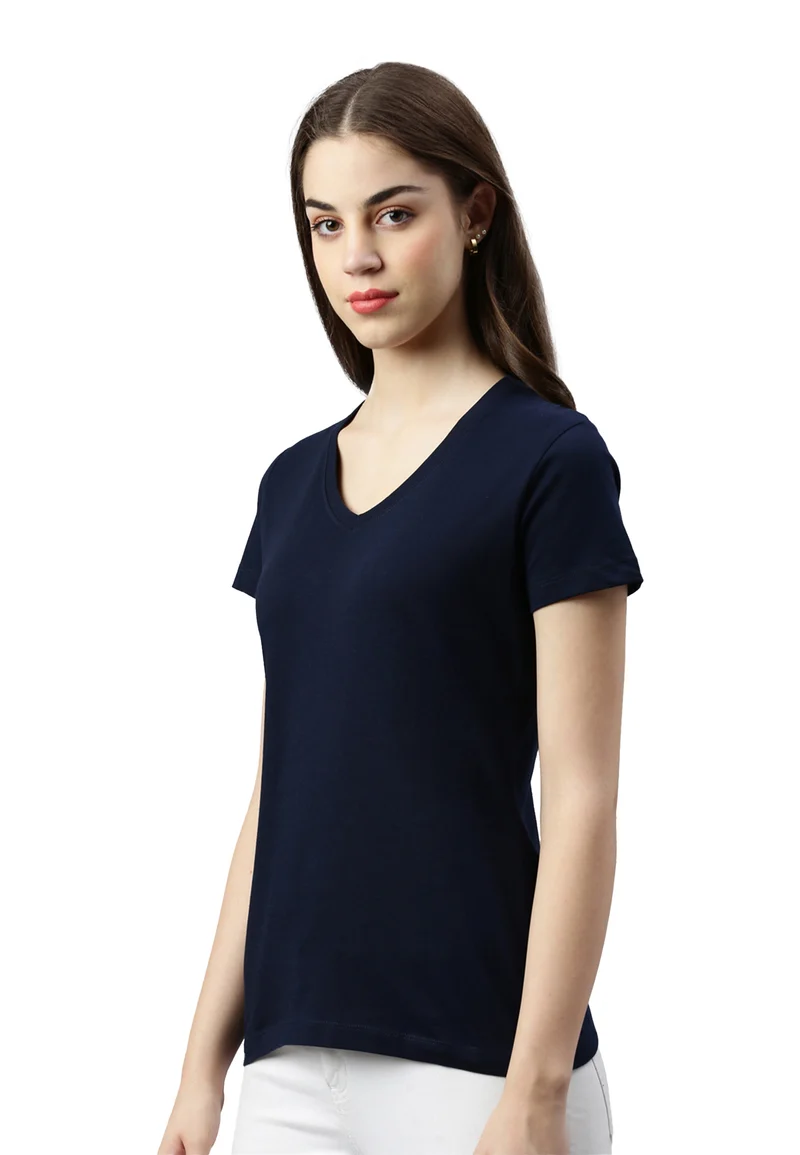 Damen V-Neck T-Shirt Whale