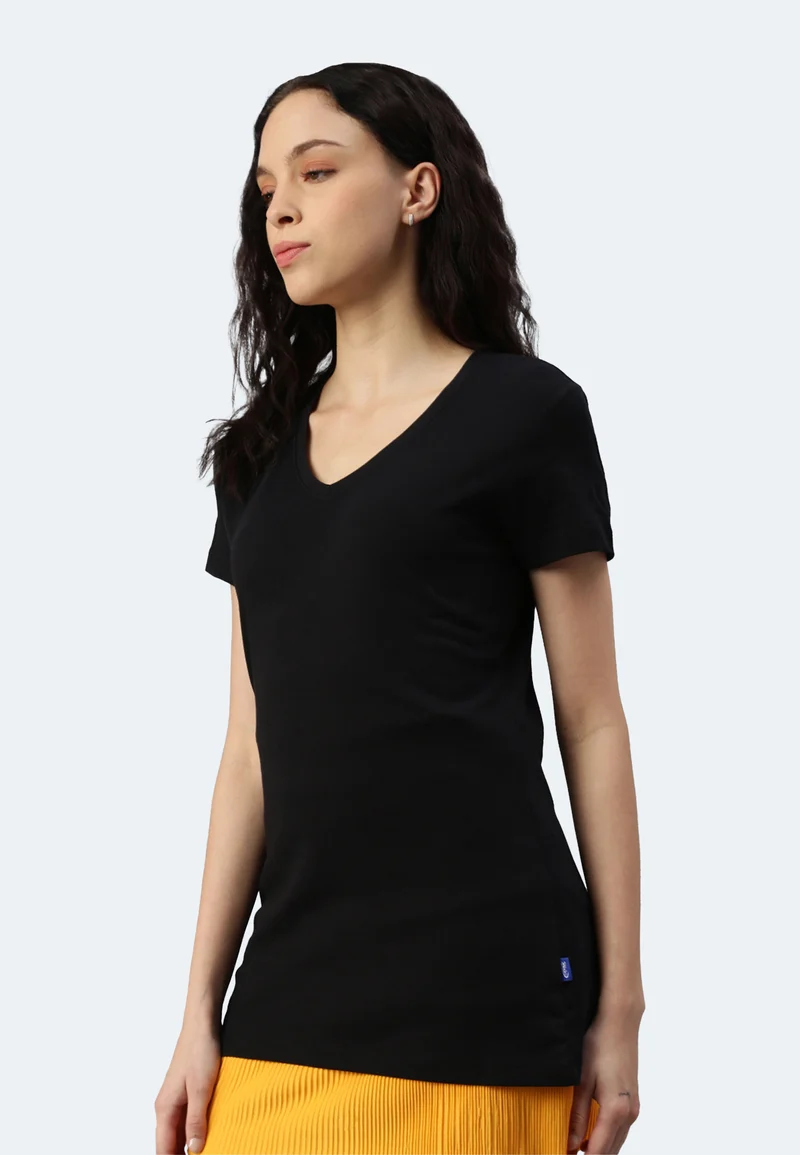 Damen V-Neck T-Shirt Whale