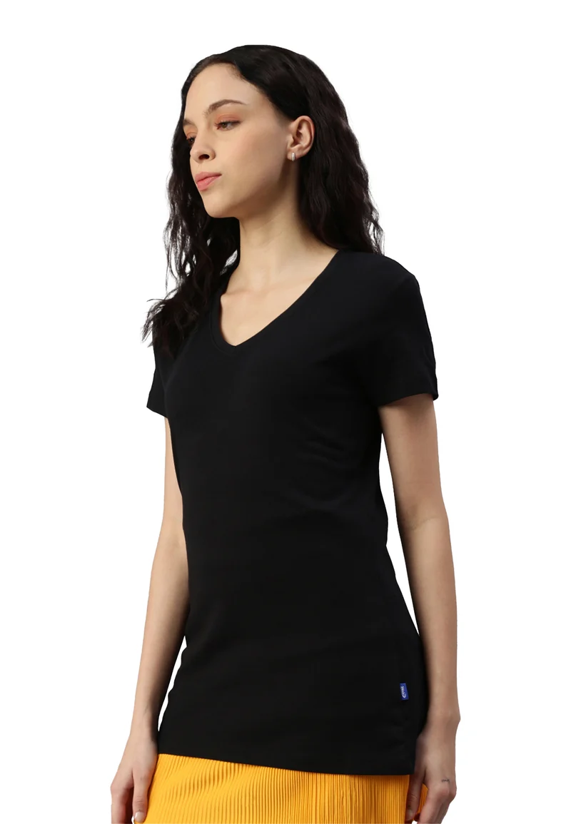 Damen V-Neck T-Shirt Whale