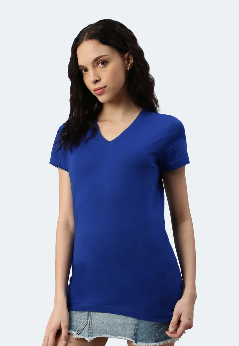 Damen V-Neck T-Shirt Whale