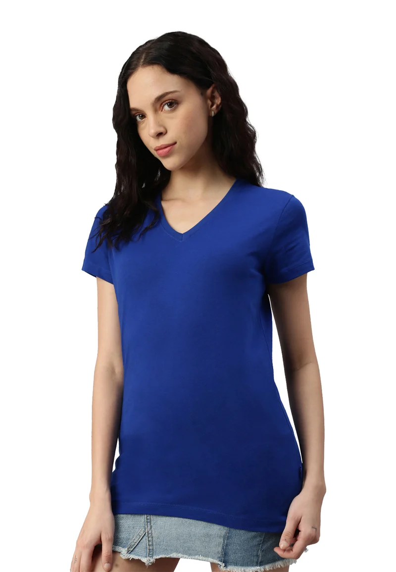 Damen V-Neck T-Shirt Whale