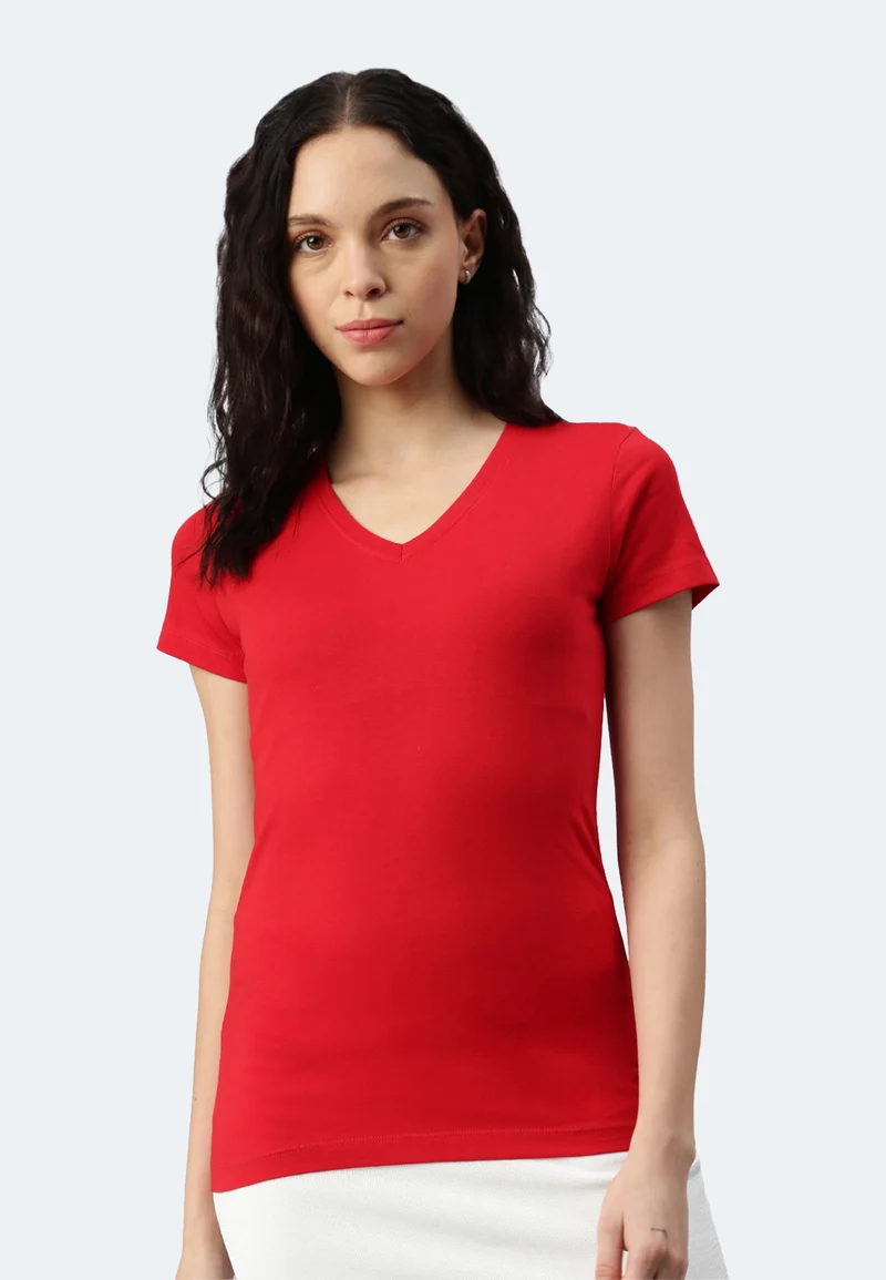 Damen V-Neck T-Shirt Whale