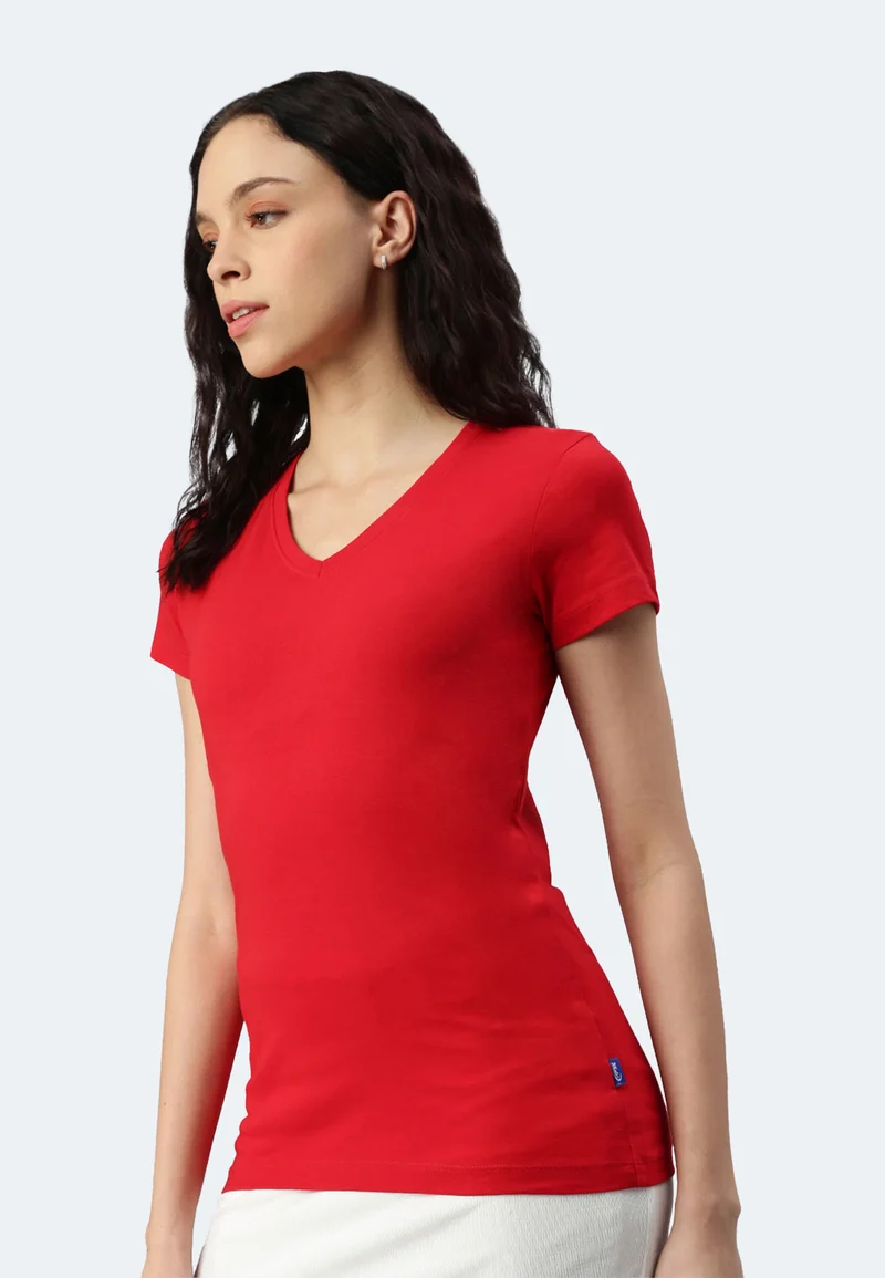 Damen V-Neck T-Shirt Whale