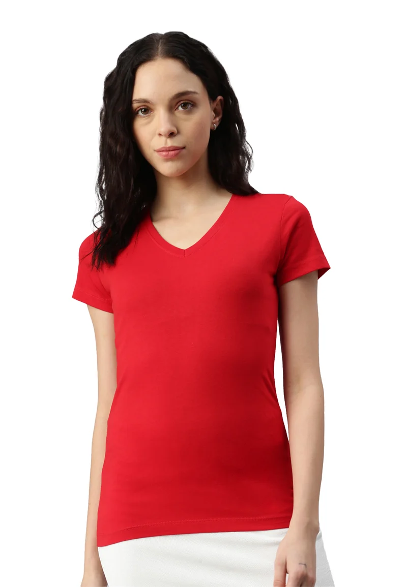 Damen V-Neck T-Shirt Whale