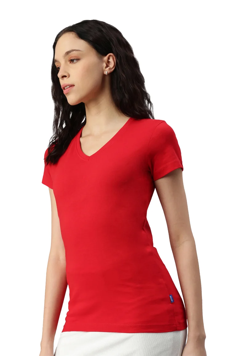 Damen V-Neck T-Shirt Whale
