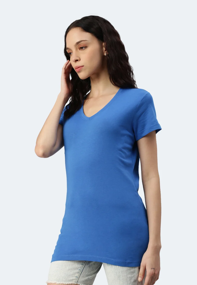 Damen V-Neck T-Shirt Whale