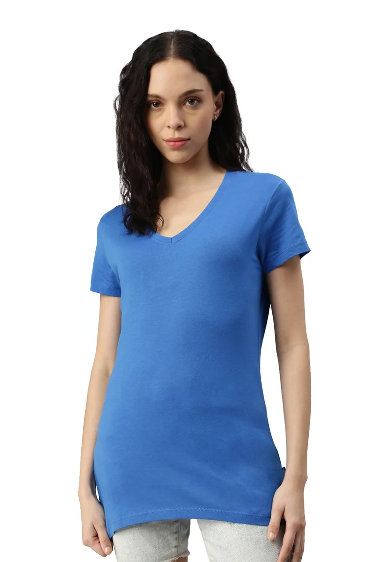 Damen V-Neck T-Shirt Whale