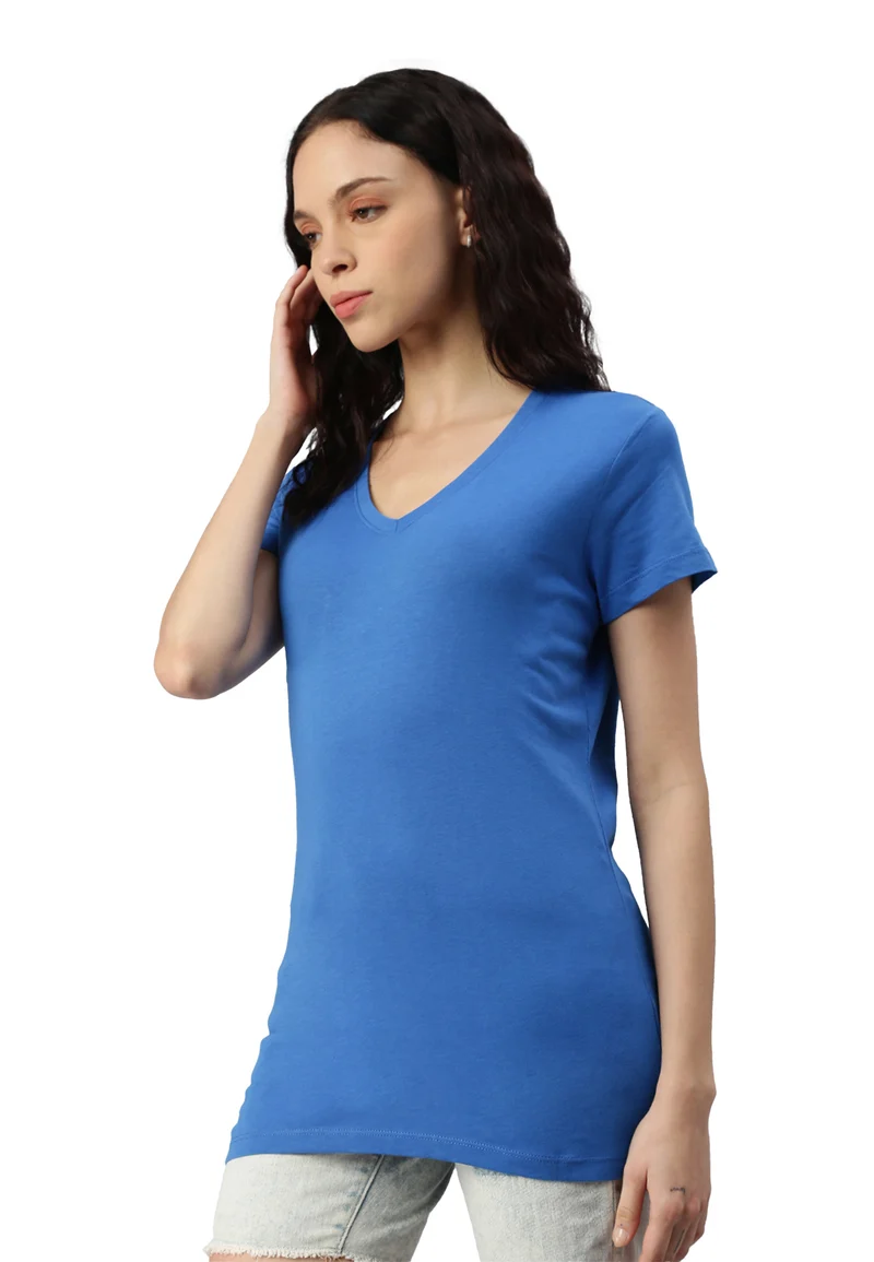 Damen V-Neck T-Shirt Whale