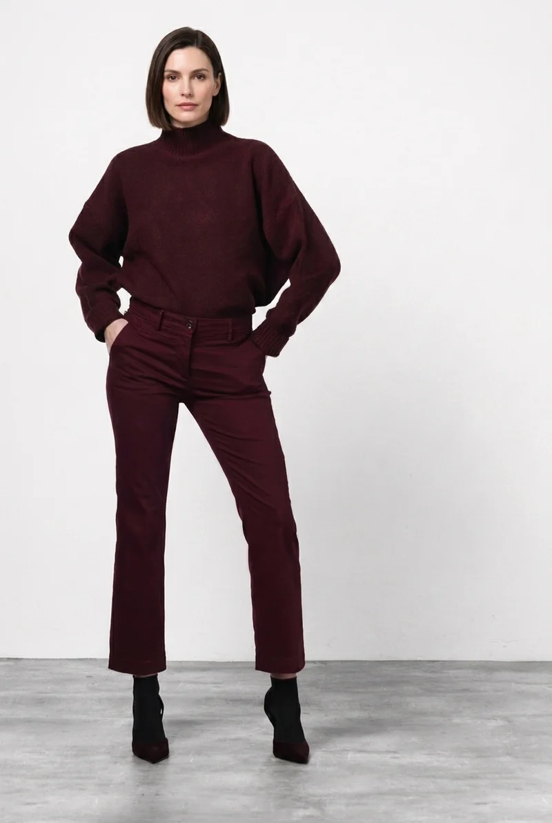 New York Trumpet pantalon chino femme en gabardine slim fit ①