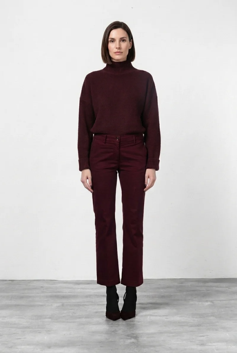 New York Trumpet pantalon chino femme en gabardine slim fit ①