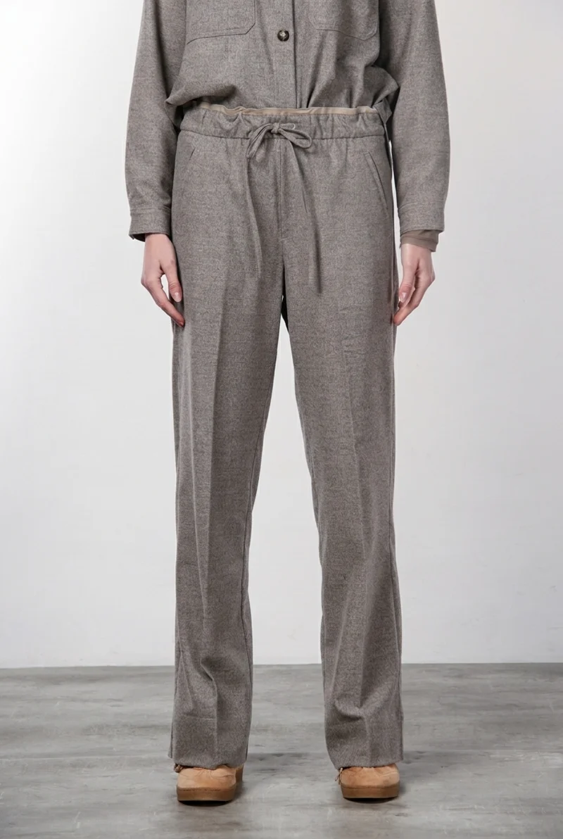 New York Studio Elax pantalon chino femme en laine straight fit