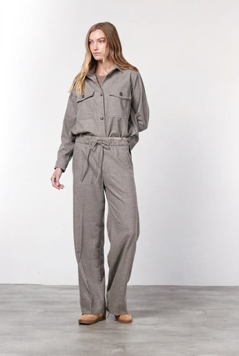 New York Studio Elax pantalon chino femme en laine straight fit