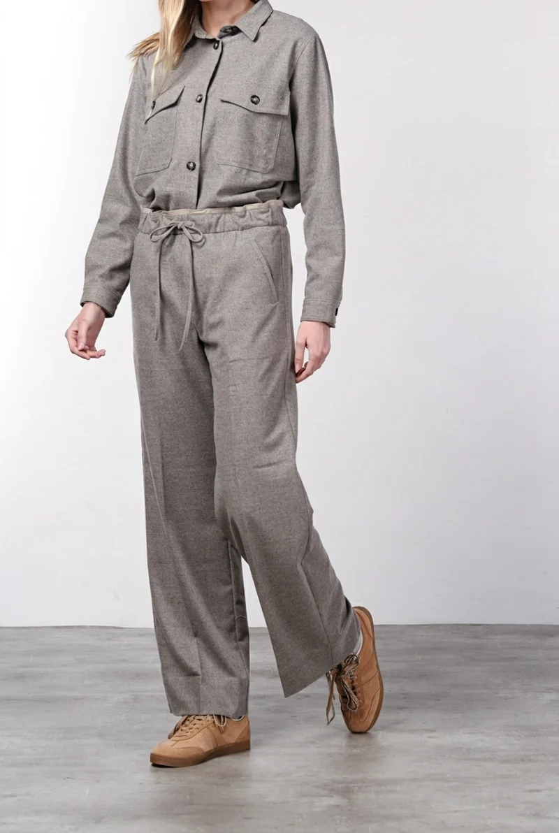 New York Studio Elax pantalon chino femme en laine straight fit