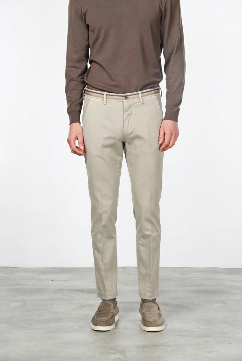 Torino Winter pantalon chino homme en gabardine stretch slim fit