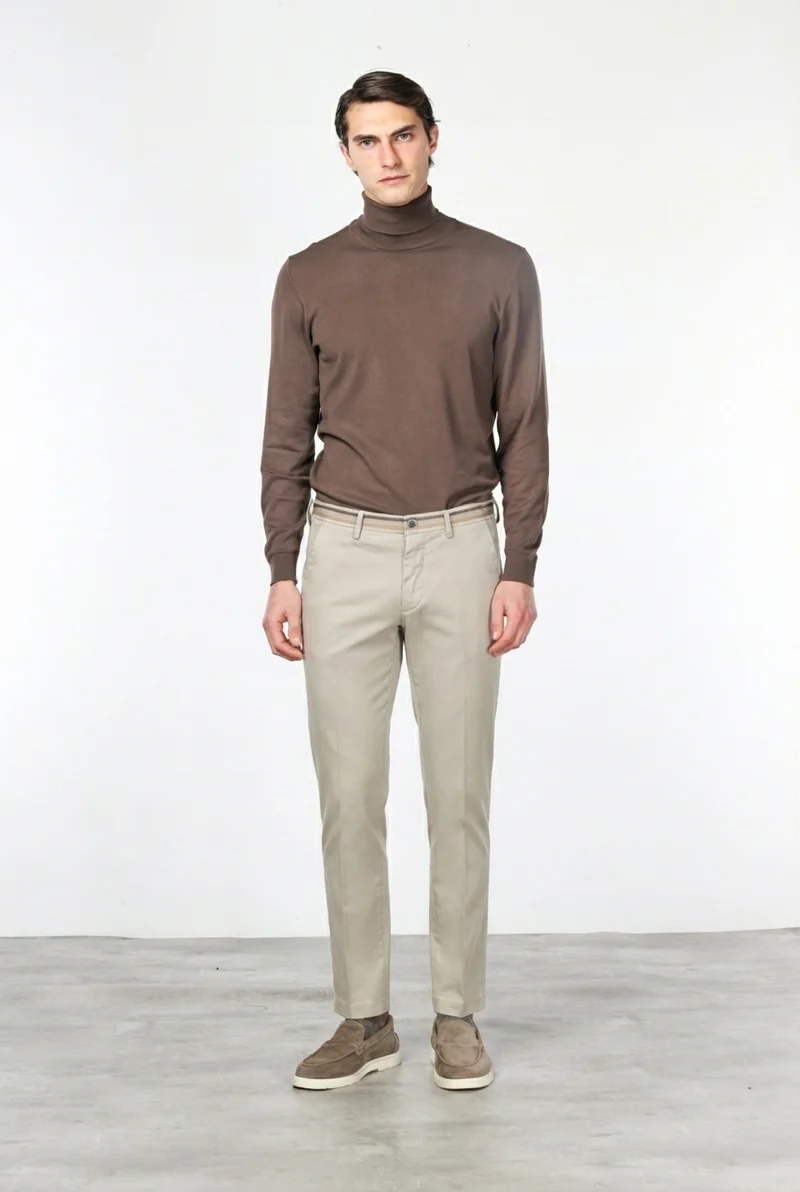 Torino Winter pantalon chino homme en gabardine stretch slim fit