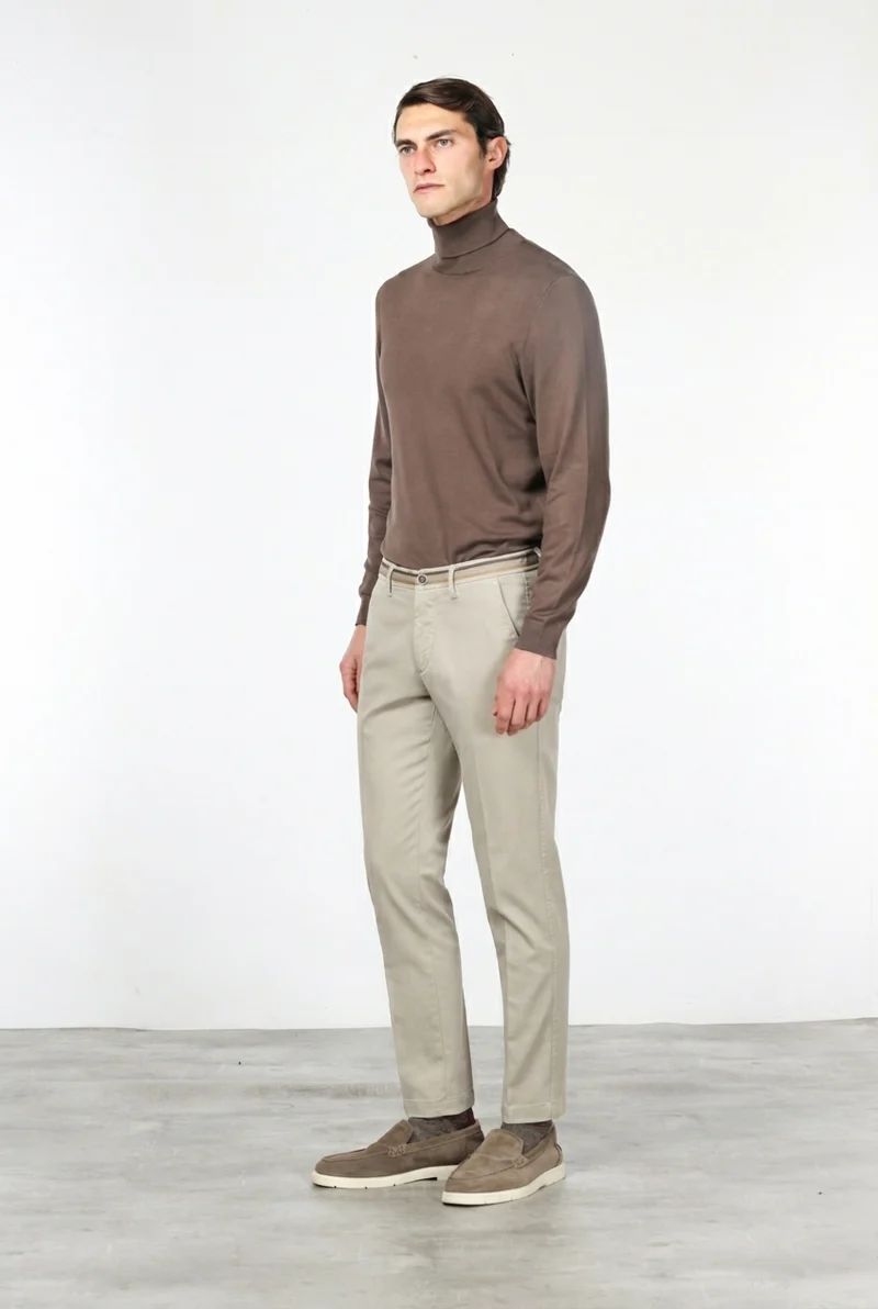 Torino Winter pantalon chino homme en gabardine stretch slim fit