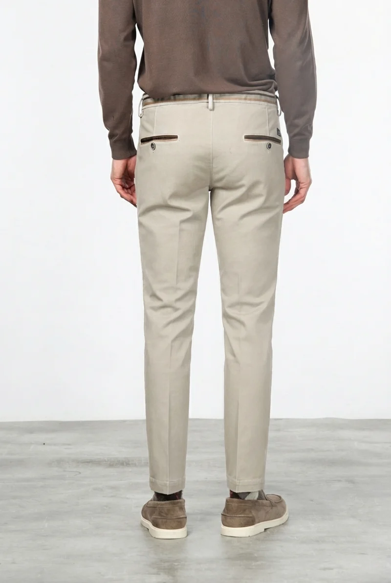 Torino Winter pantalon chino homme en gabardine stretch slim fit