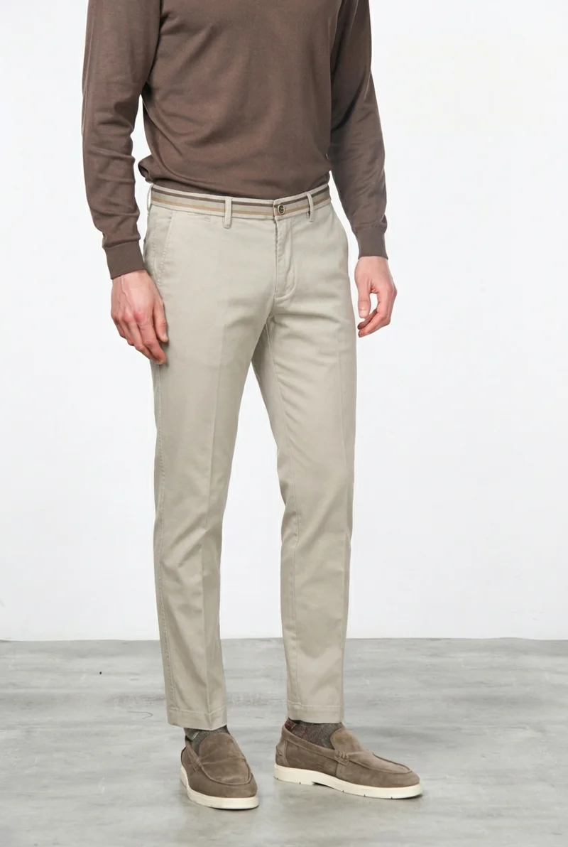 Torino Winter pantalon chino homme en gabardine stretch slim fit