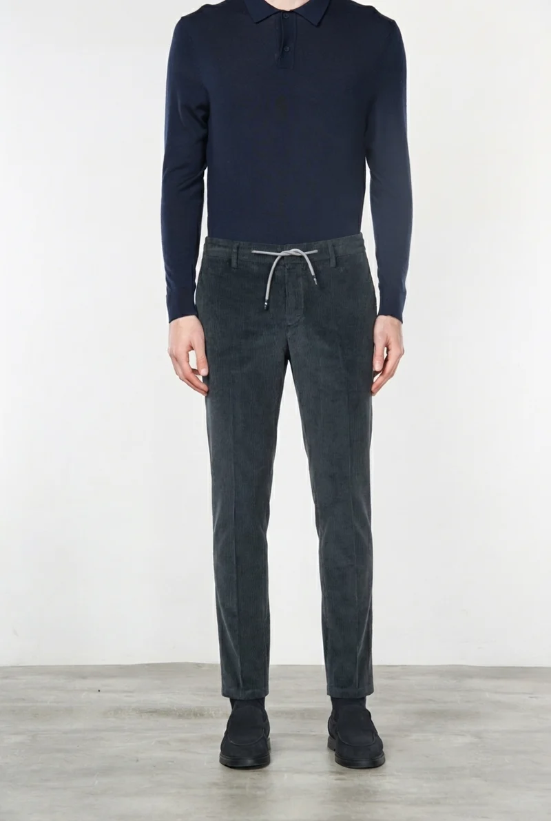 Milano Jogger pantalon chino homme en velours 500 lignes extra slim fit