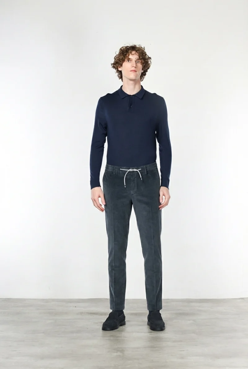Milano Jogger pantalon chino homme en velours 500 lignes extra slim fit
